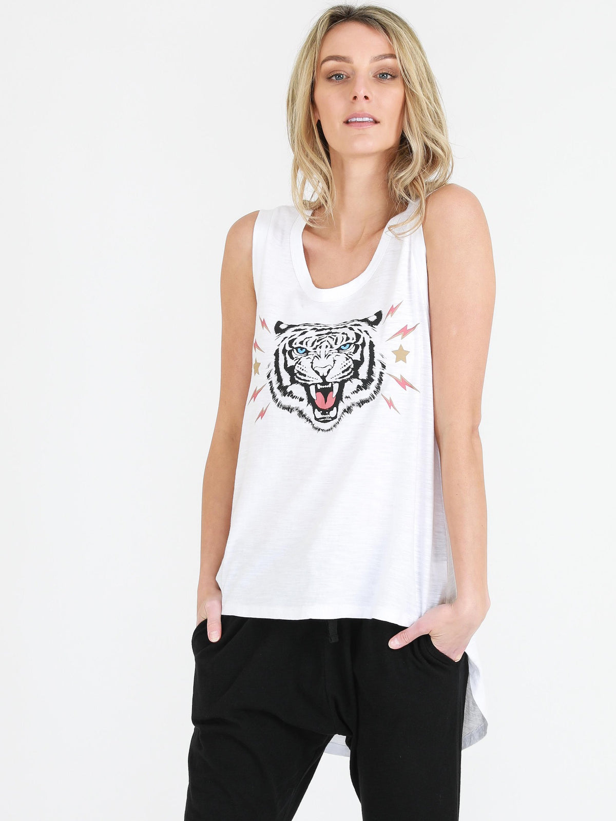 white printed tank #color_white