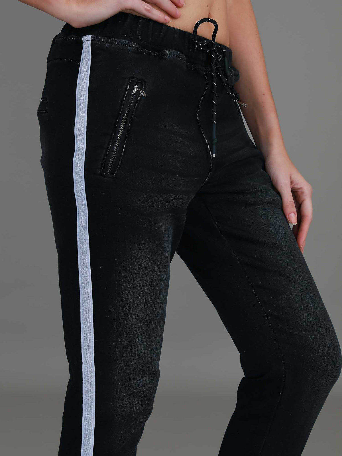 black jean joggers