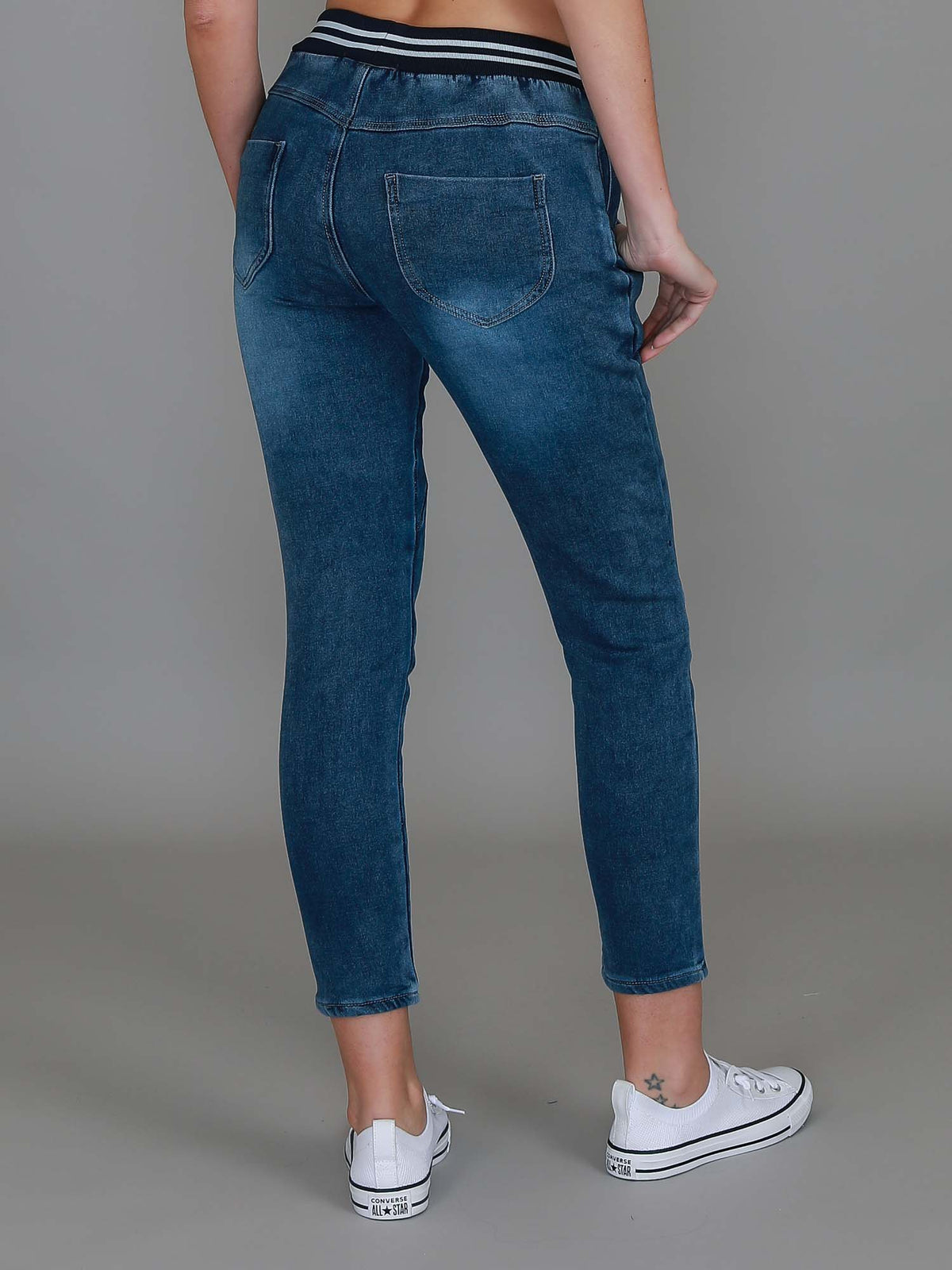 stretch denim jogger jeans
