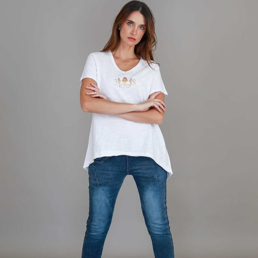 Davis 3S Crown Print T Shirt size guide