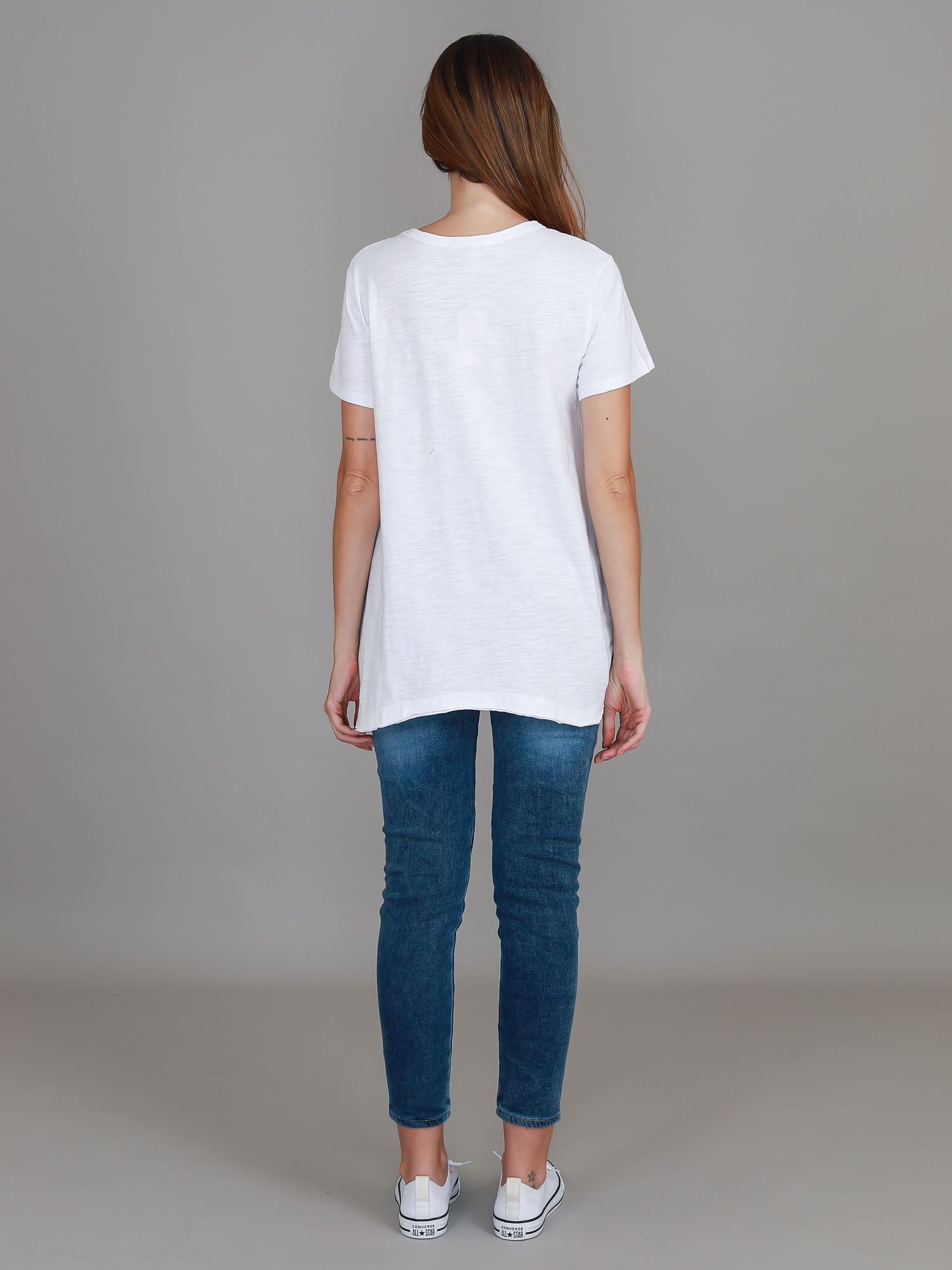 v neck white t shirt women's #color_white