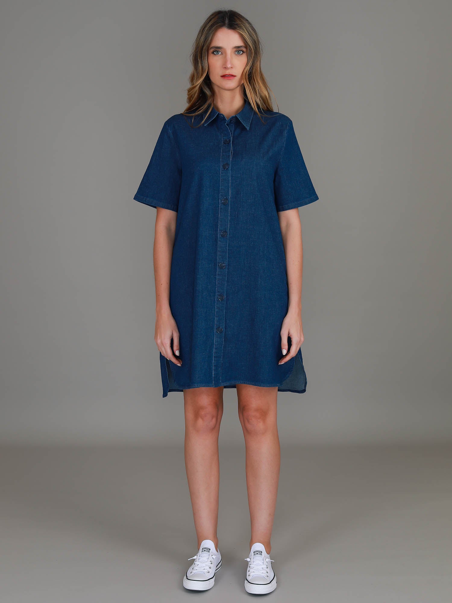navy blue summer dress #color_jean blue