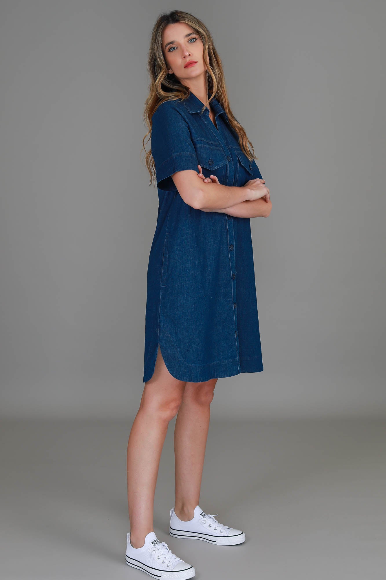 denim dress women #color_jean blue