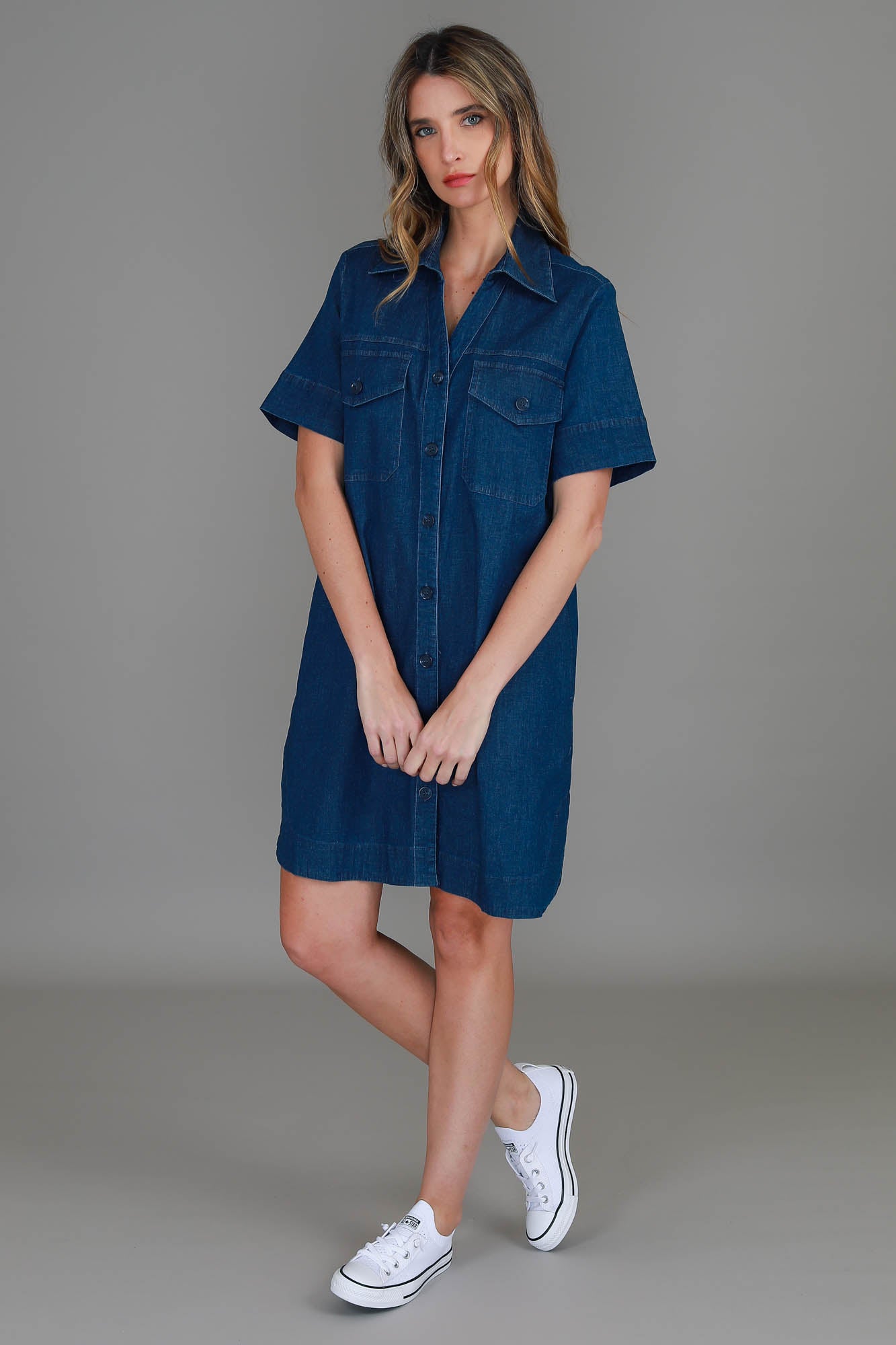 womens denim dress #color_jean blue