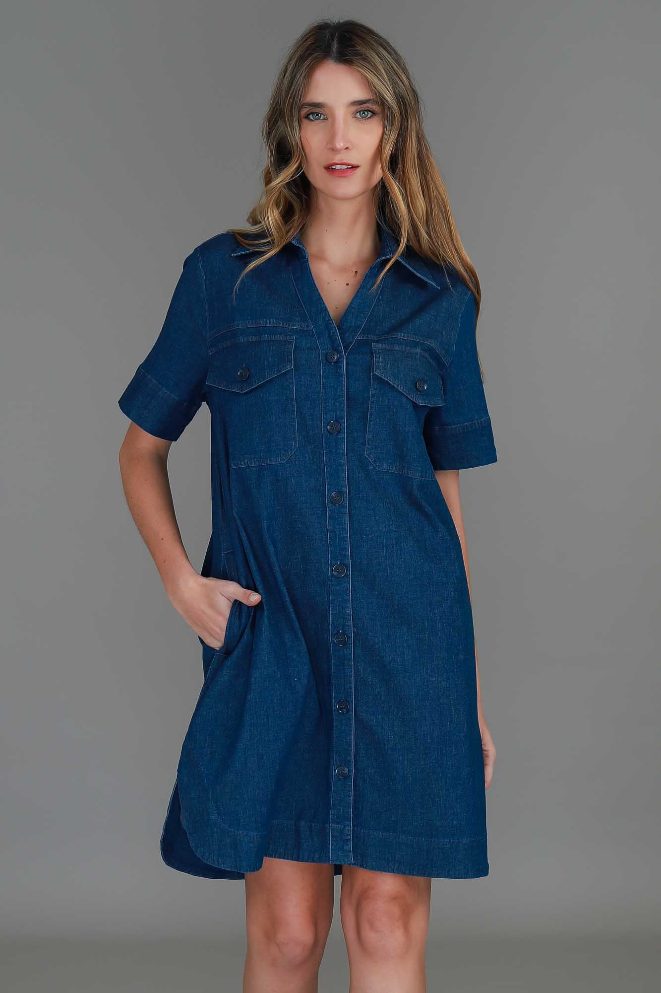 denim dress #color_jean blue