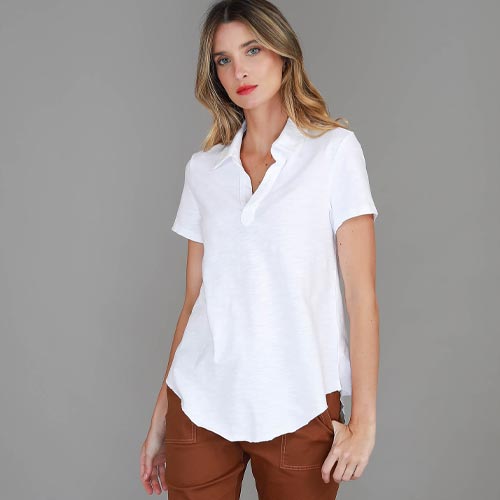 Danielle Polo Curve Hem T Shirt size guide