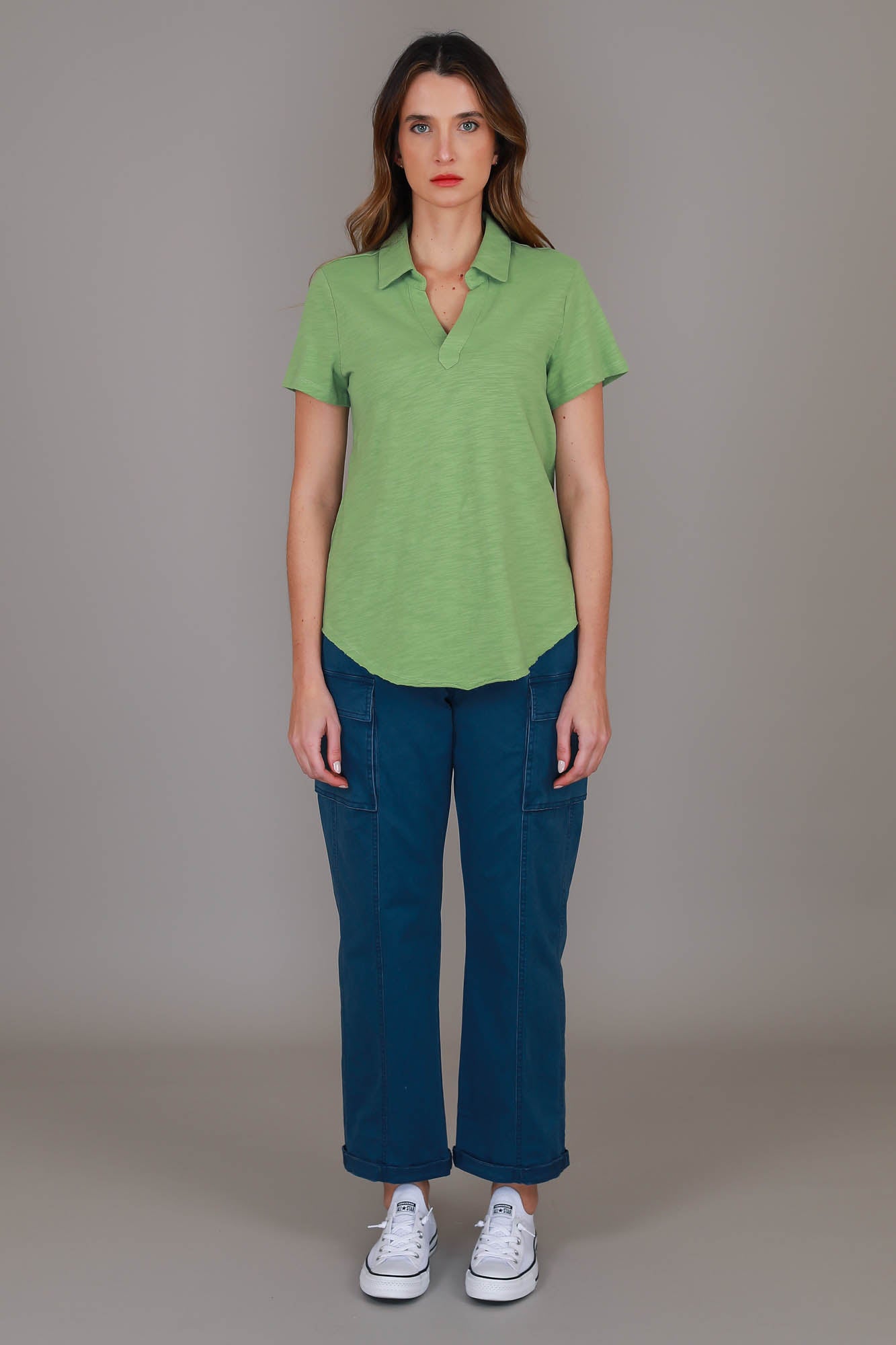 light green polo shirt #color_pistachio