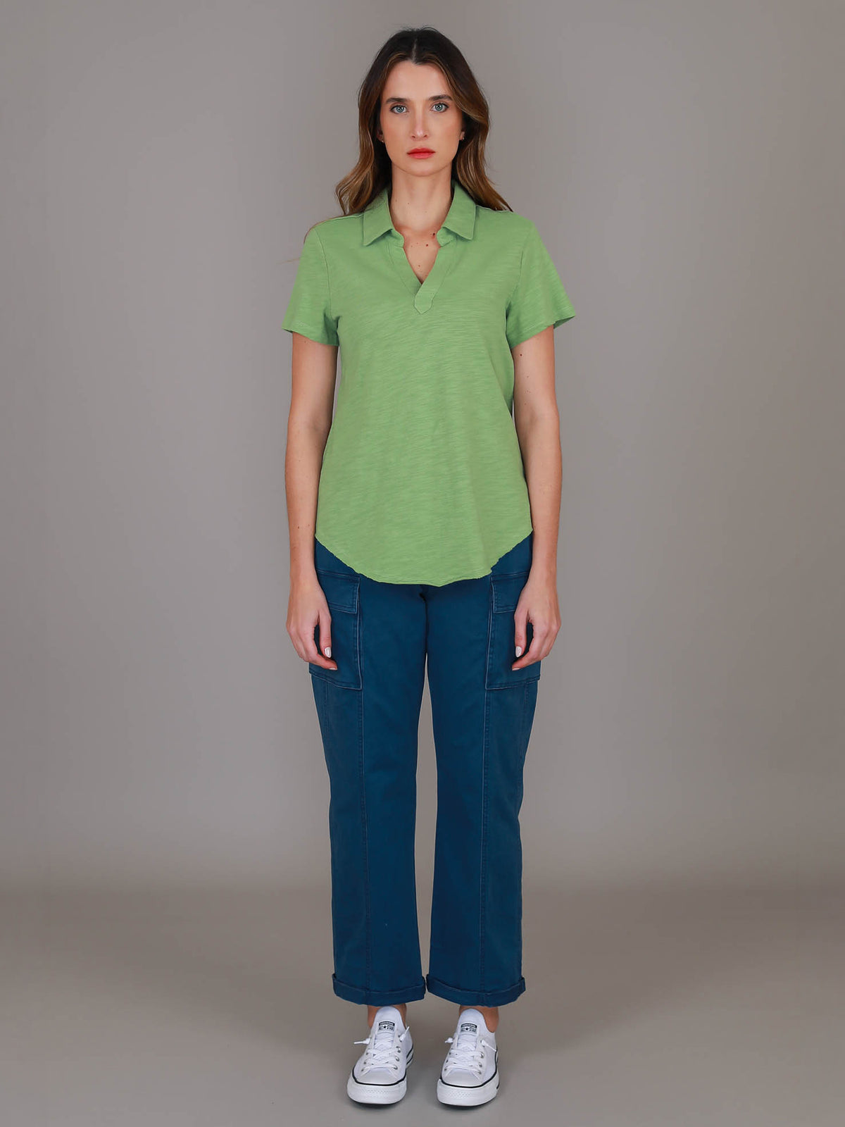 light green polo shirt #color_pistachio