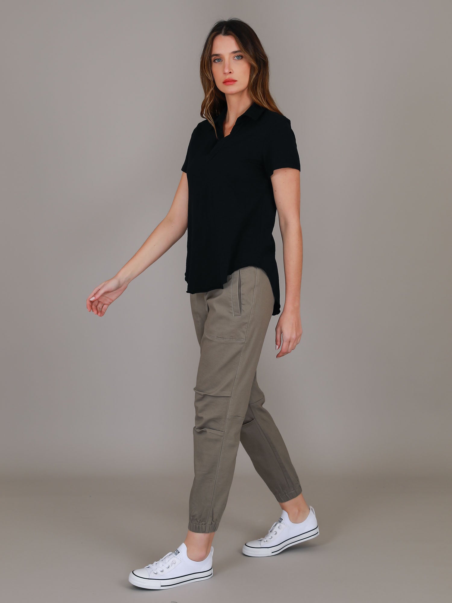 ladies black polo shirt #color_black