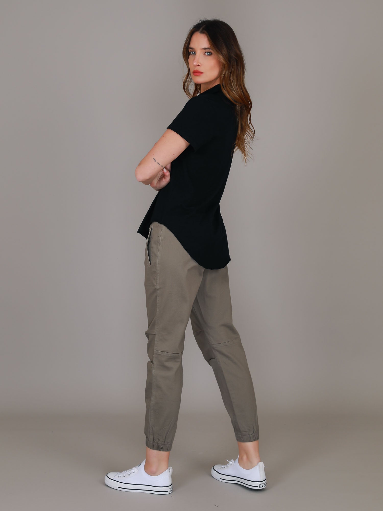 black polo t shirt women #color_black