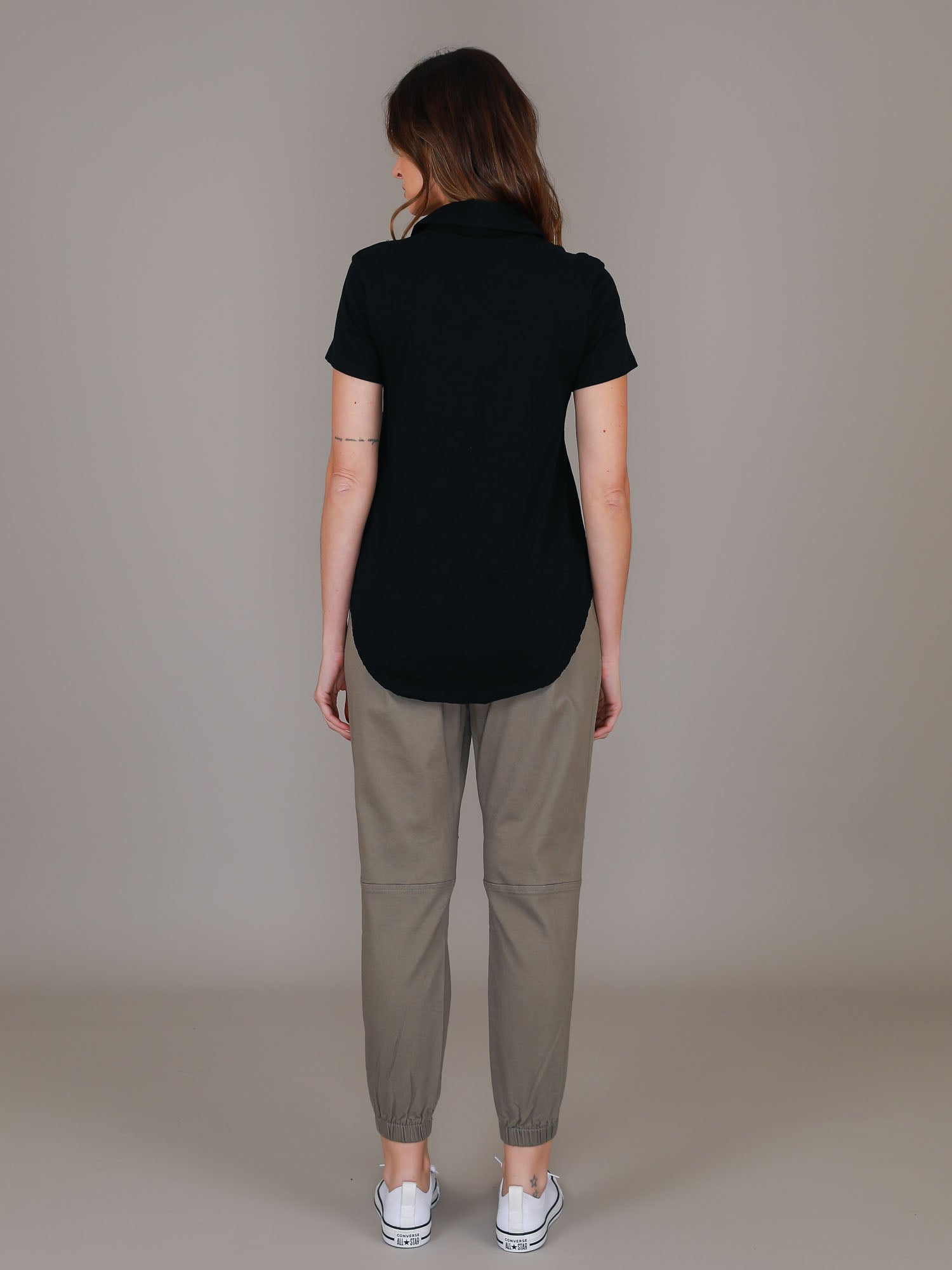 womens black polo shirt #color_black
