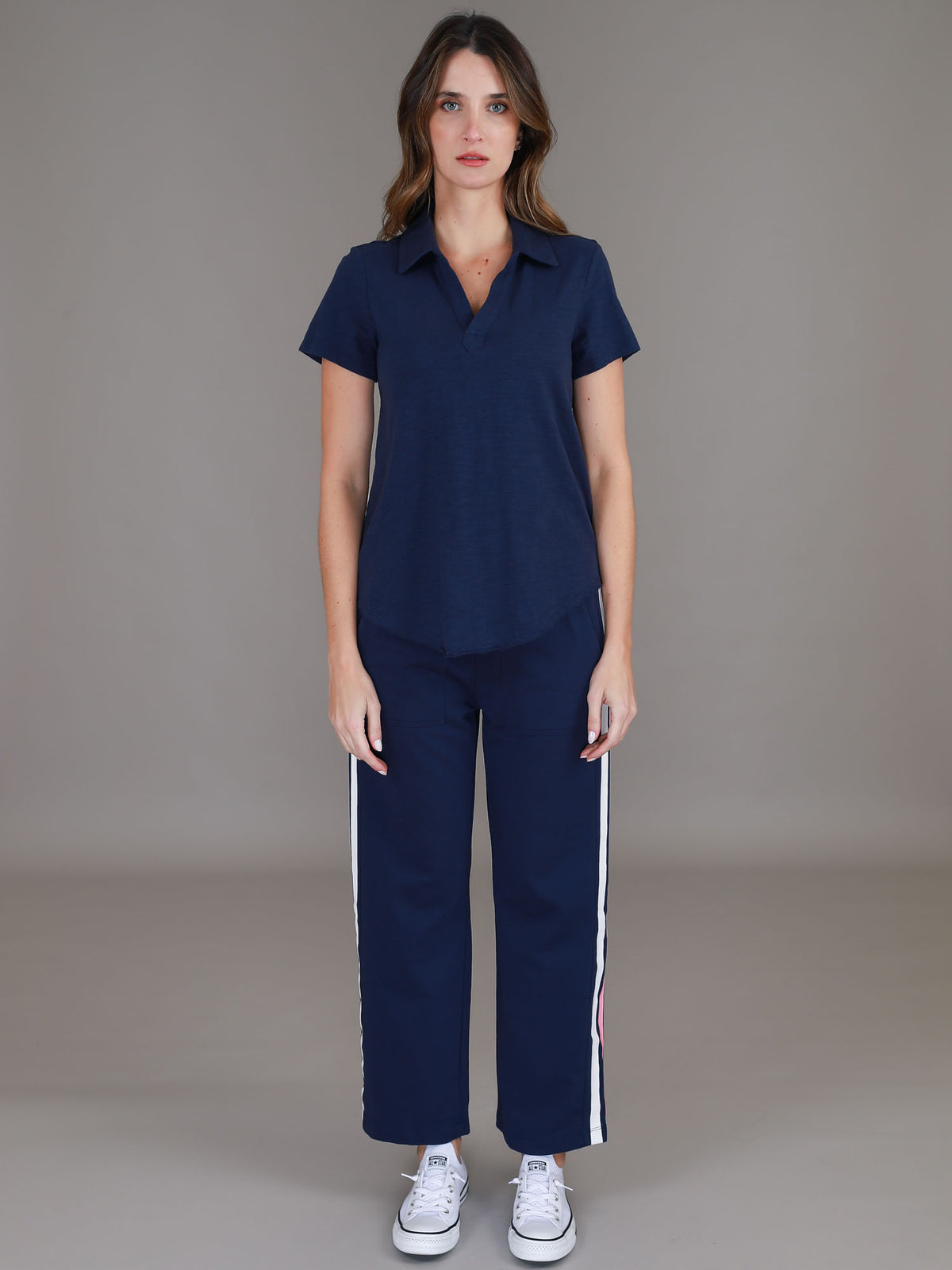 womens navy polo shirt #color_deep navy