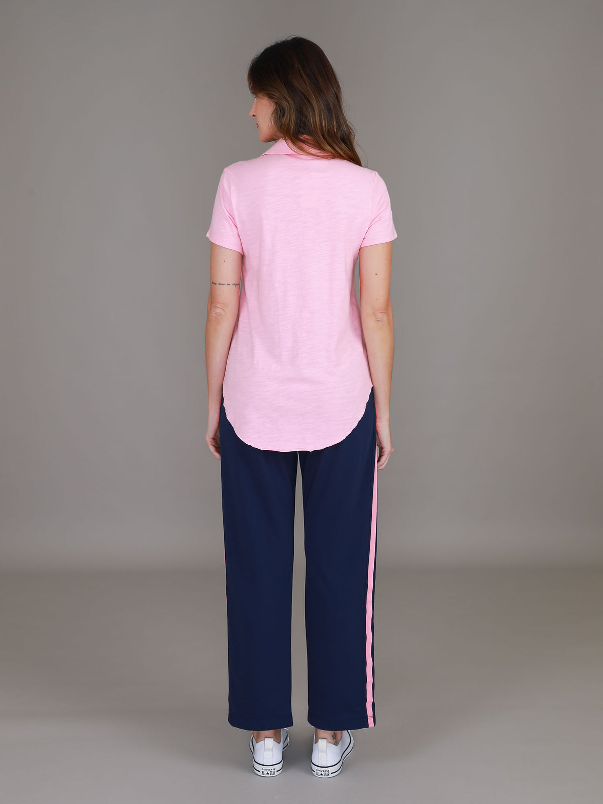 cotton pink polo shirt #color_powder pink
