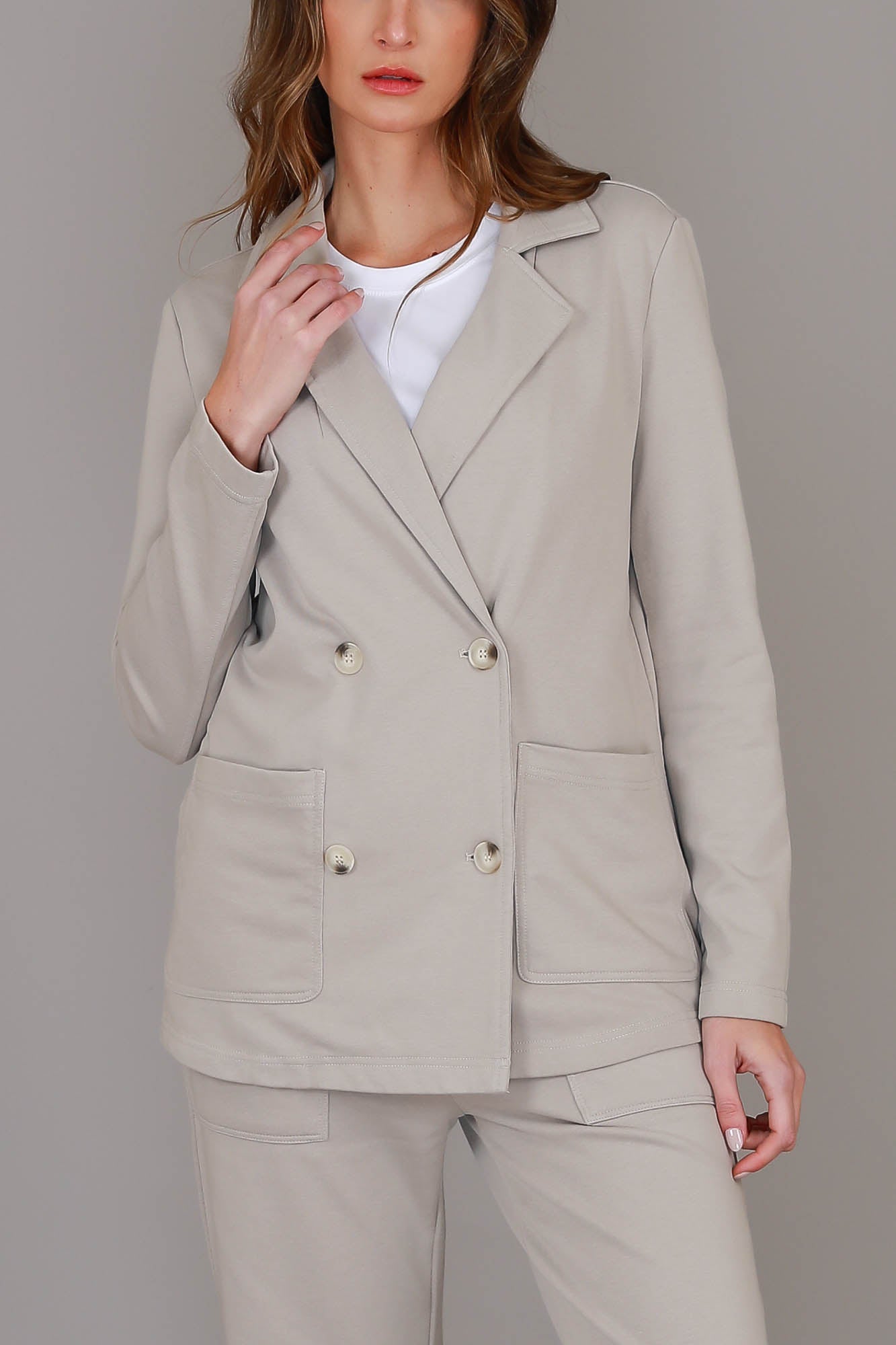ladies beige blazer #color_angora