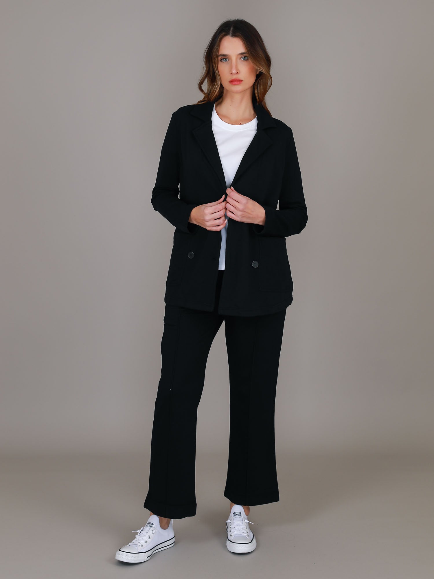 black knit blazer #color_black