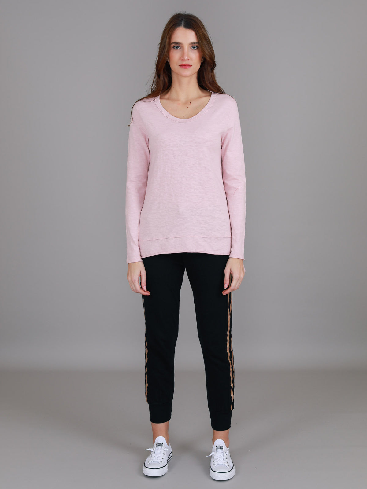 womens pink long sleeve top