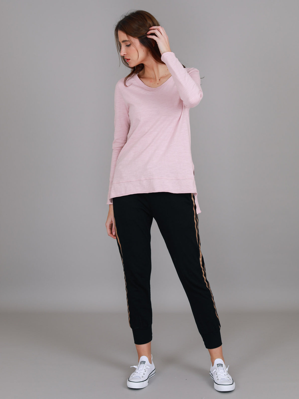 light pink long sleeve top