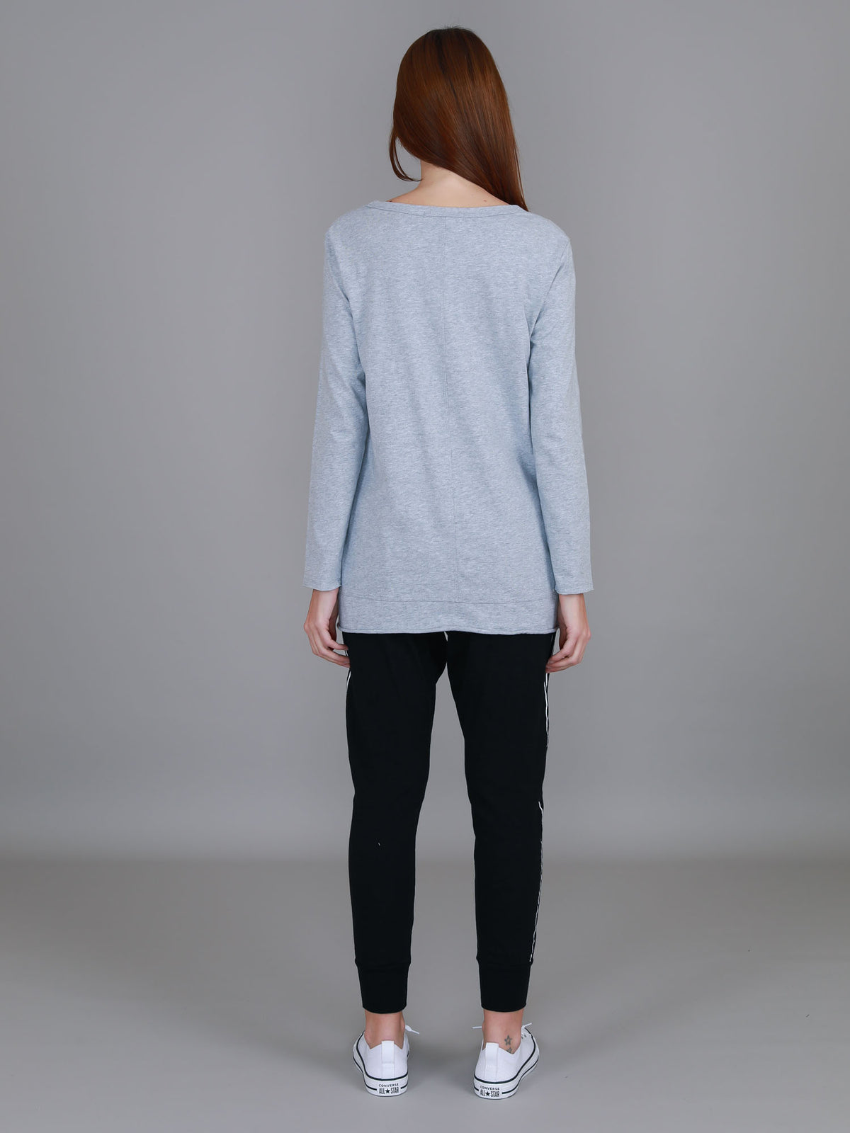 grey marle scoop long sleeve tee