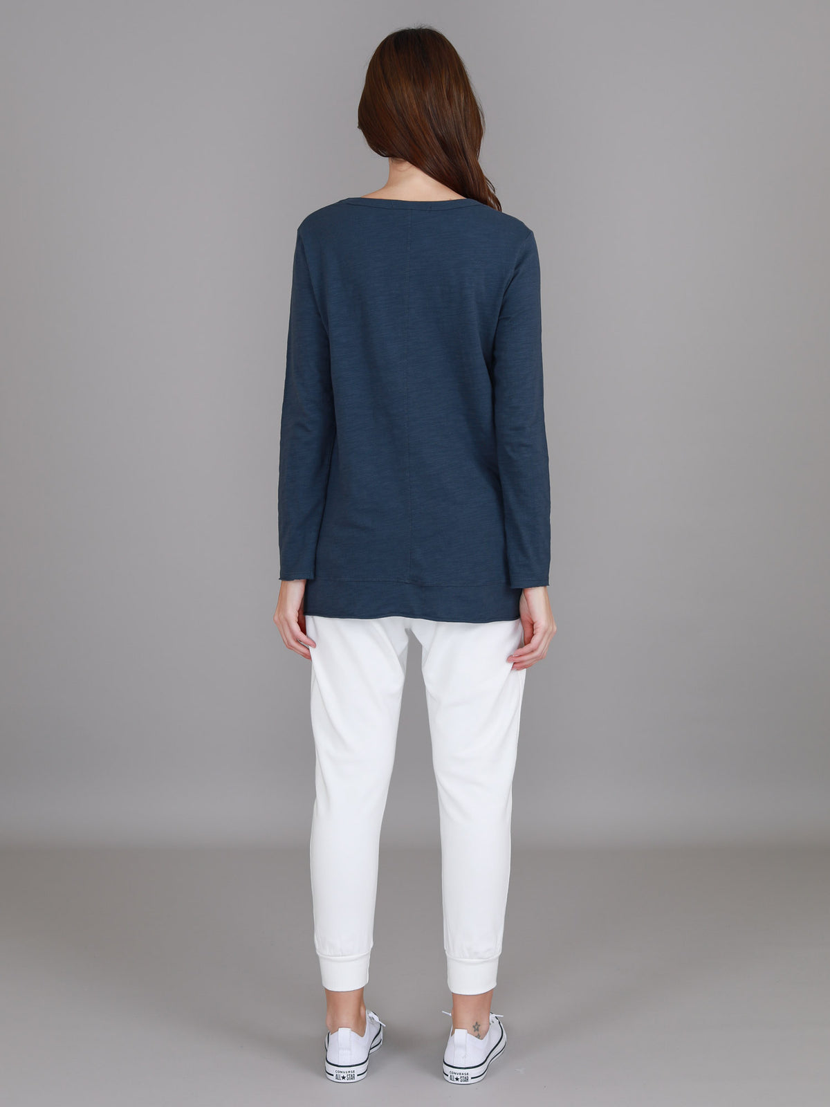 womens navy long sleeve t shirt
