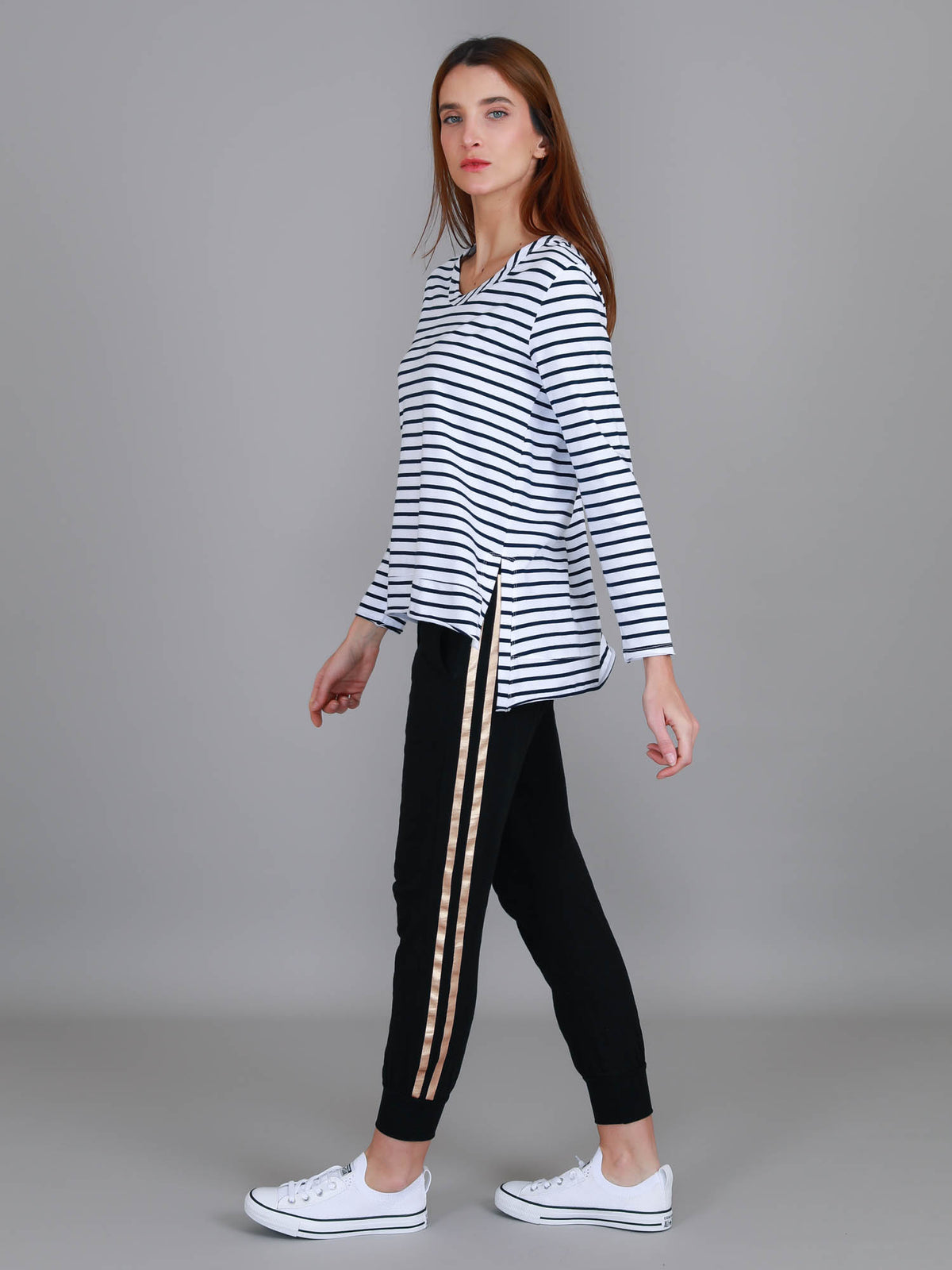long sleeve stripe top