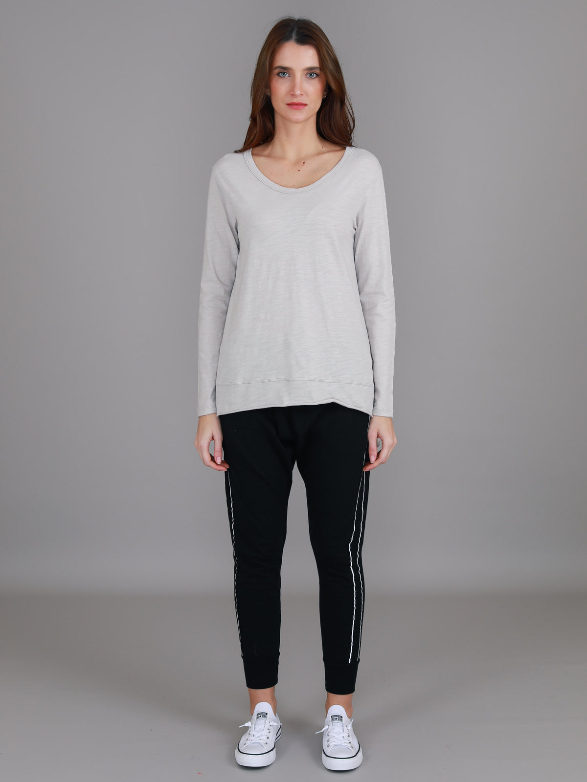 long sleeve beige top womens