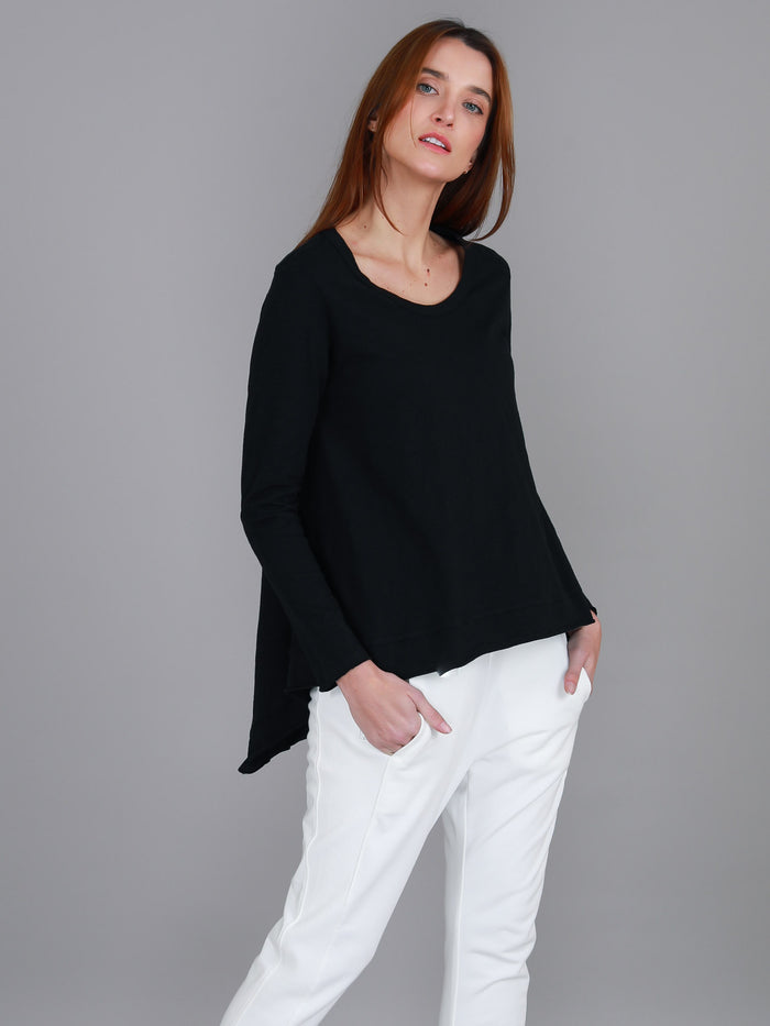 Willow Asymmetrical Hem Long Sleeve T Shirt