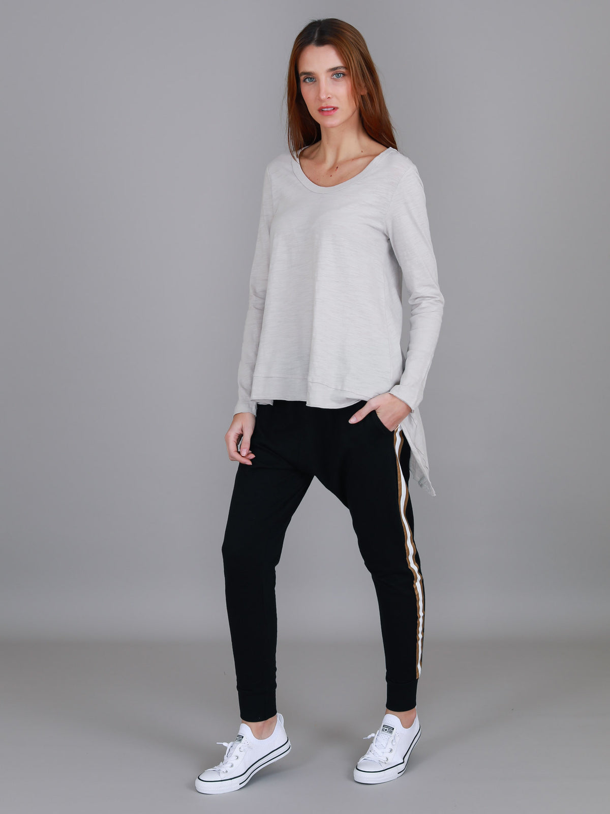 stone scoop asymmetric tee