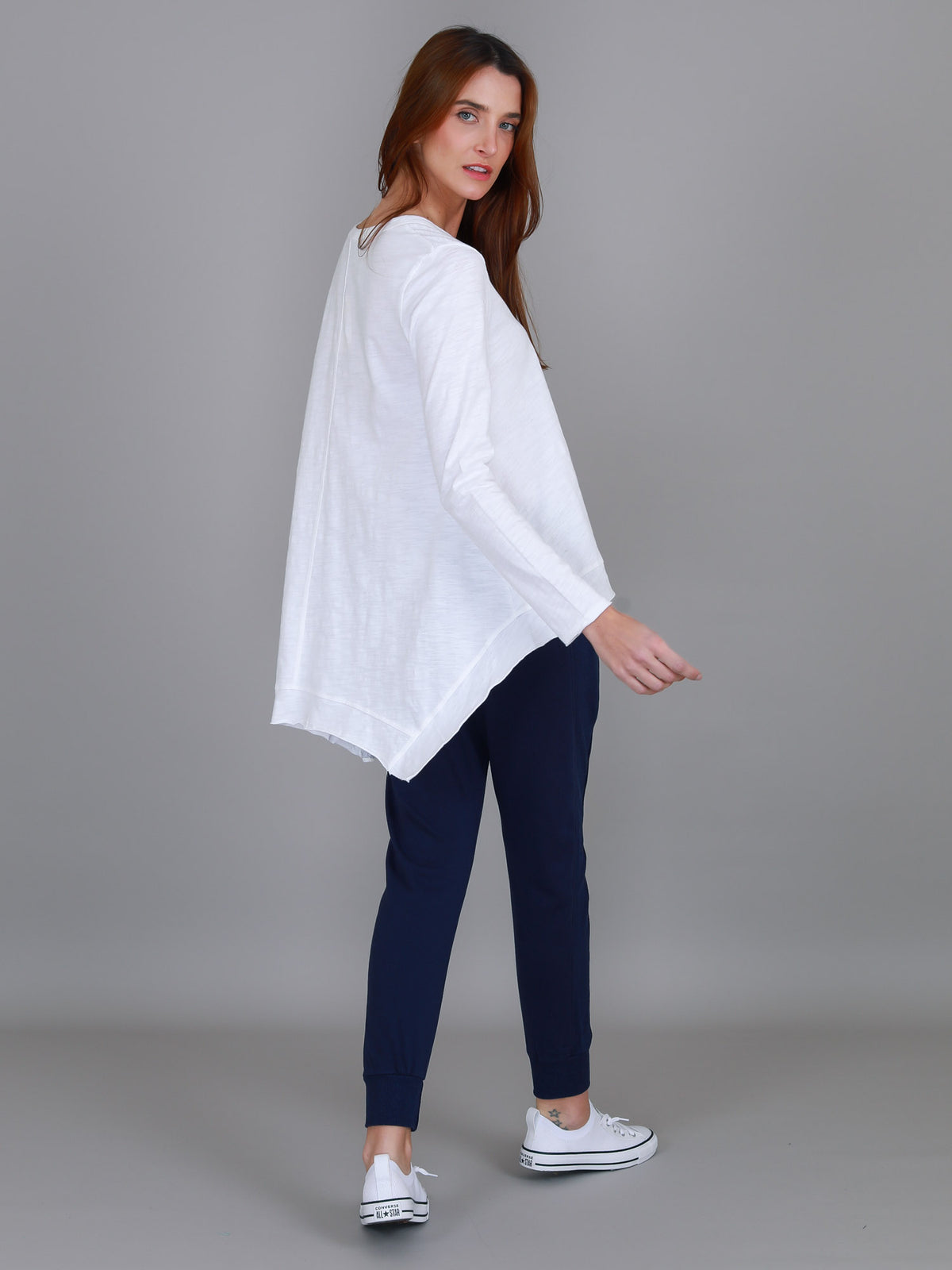 white scoop asymmetric tee