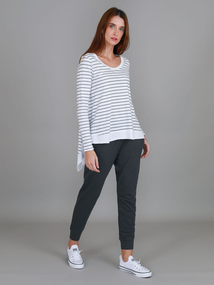 Willow Asymmetrical Hem Long Sleeve T Shirt