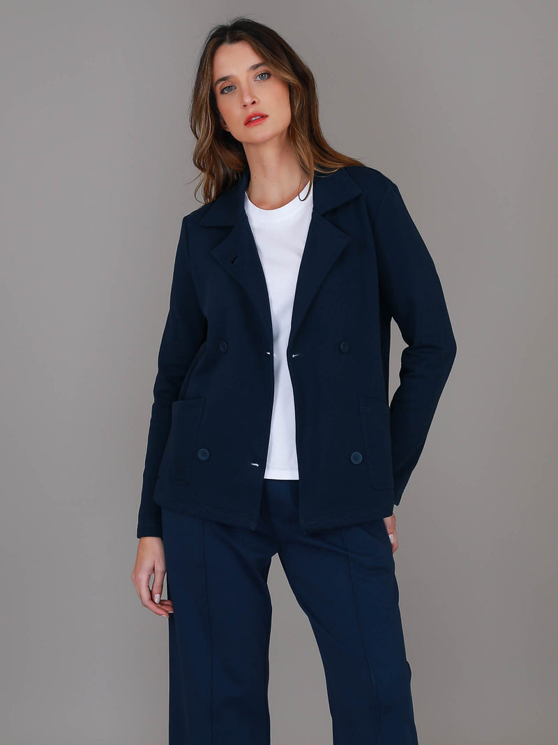 cropped blazer jacket #color_ink mist