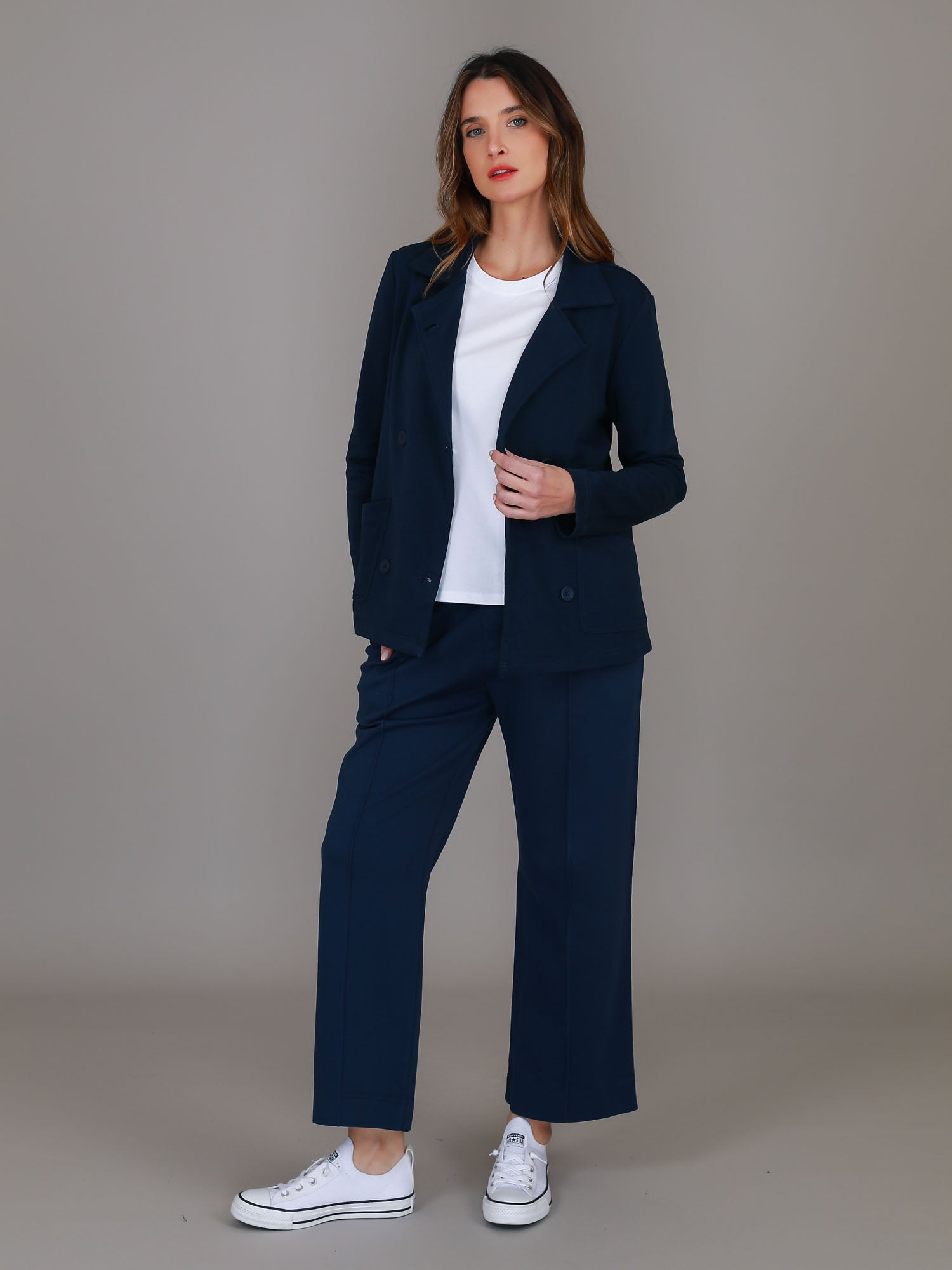 cropped double breasted blazer #color_ink mist
