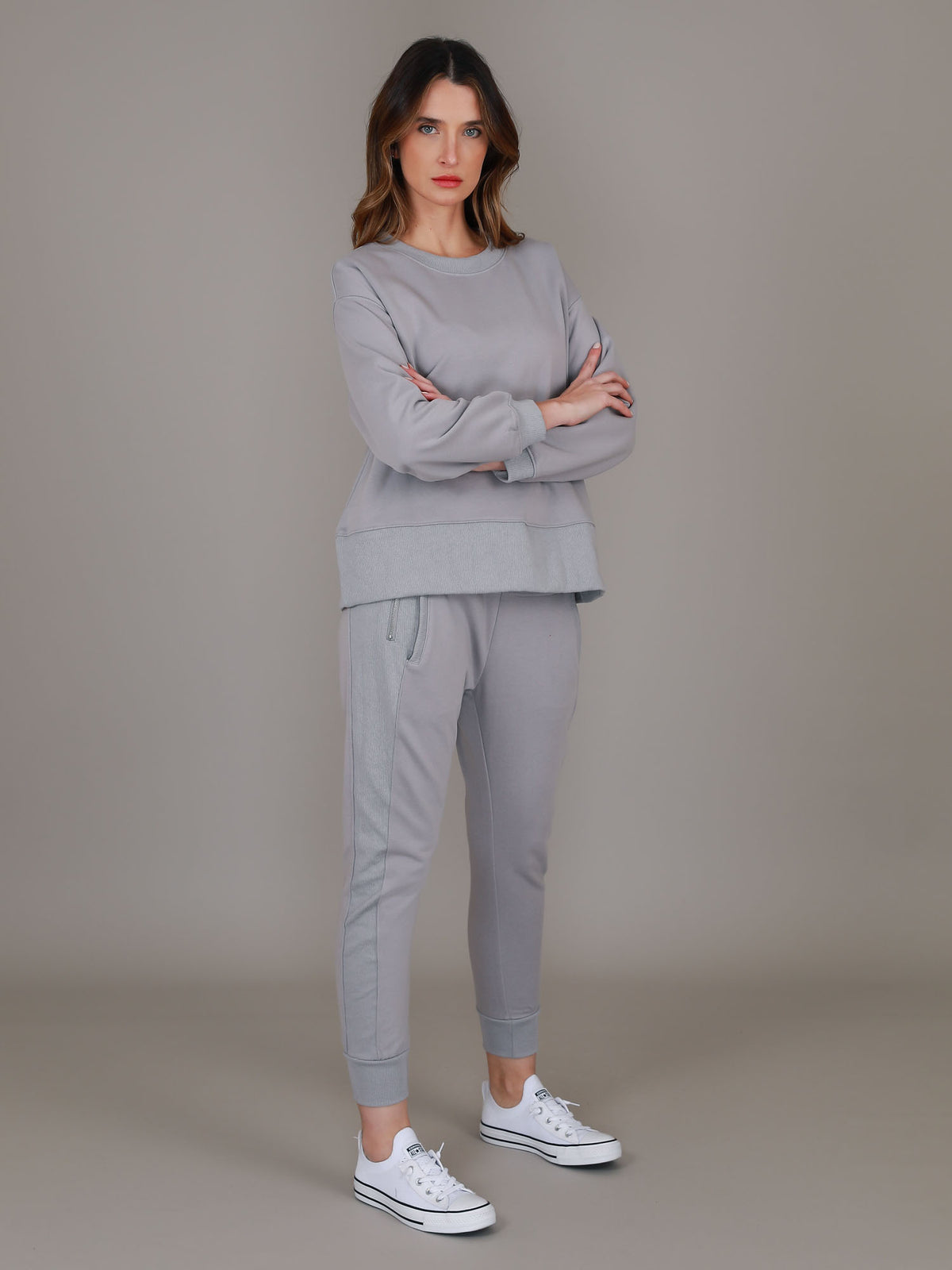 Cameron | Women's Cropped Crewneck Sweatshirt – Cotton French Terry