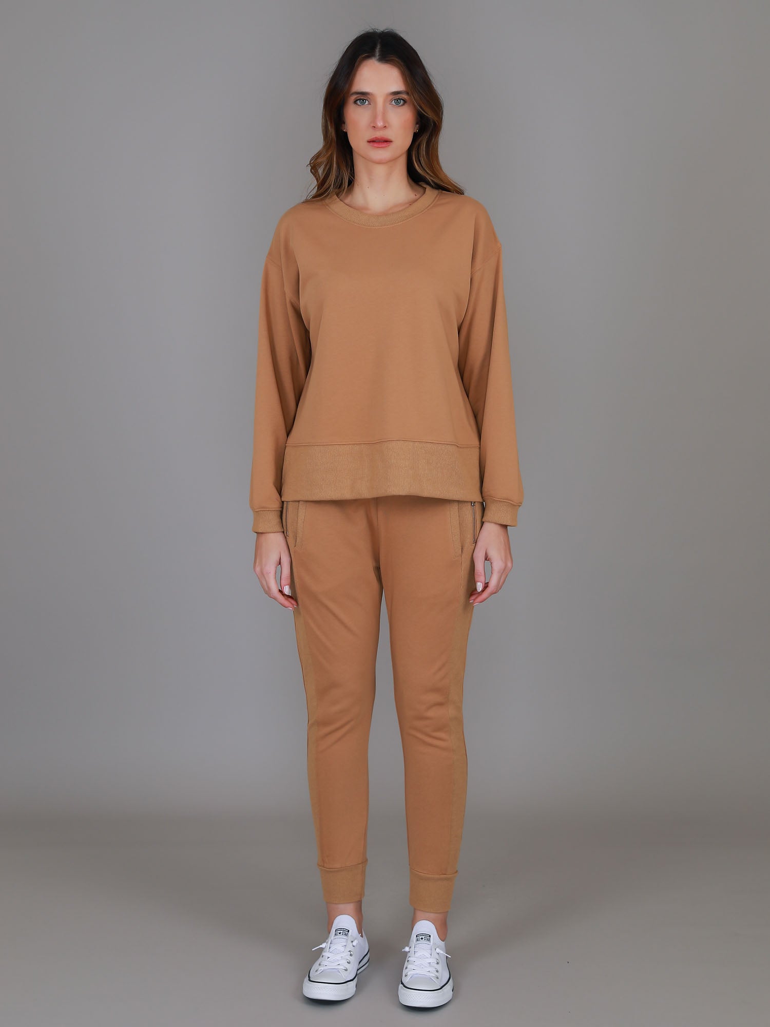 tan crop sweatshirt #color_maize brown