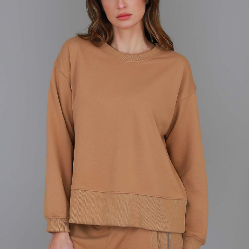 Cameron | Women's Cropped Crewneck Sweatshirt – Cotton French Terry size guide