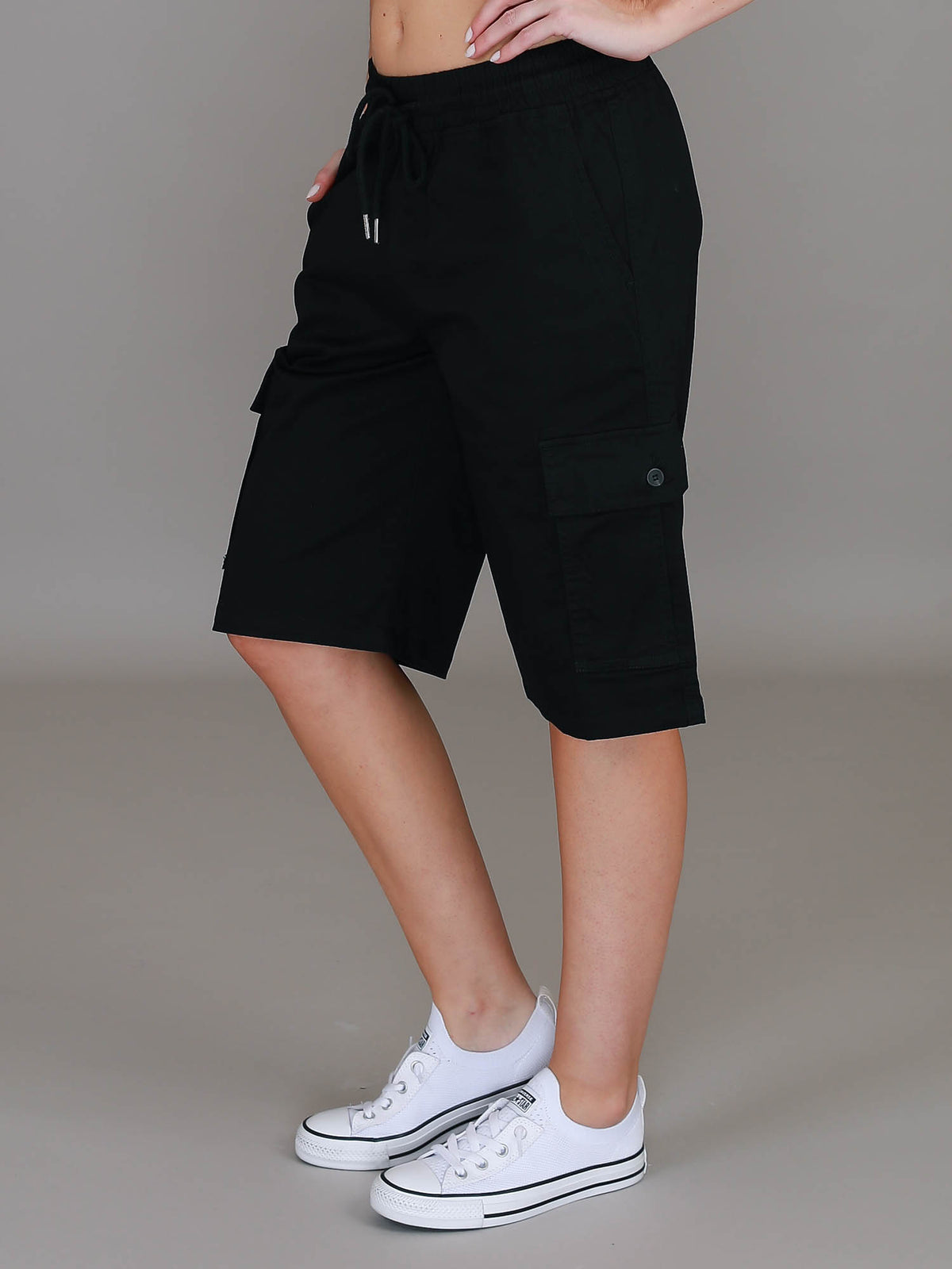 black utility shorts #color_black
