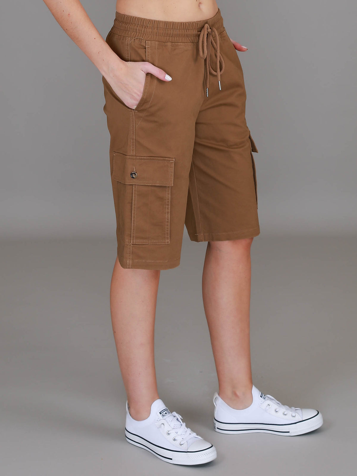 tan chino shorts #color_dusted ochre