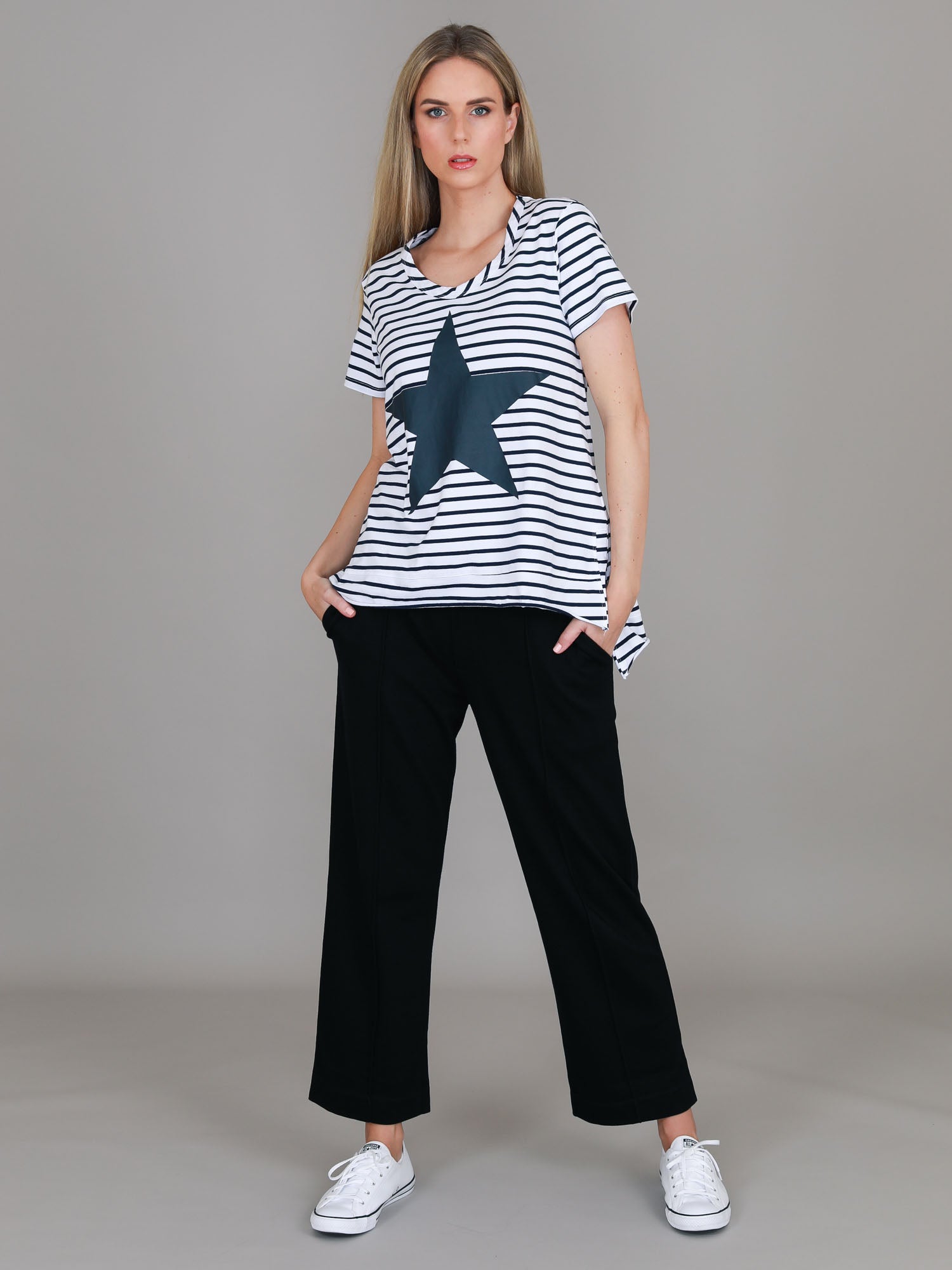 womens striped tops #color_navy stripe