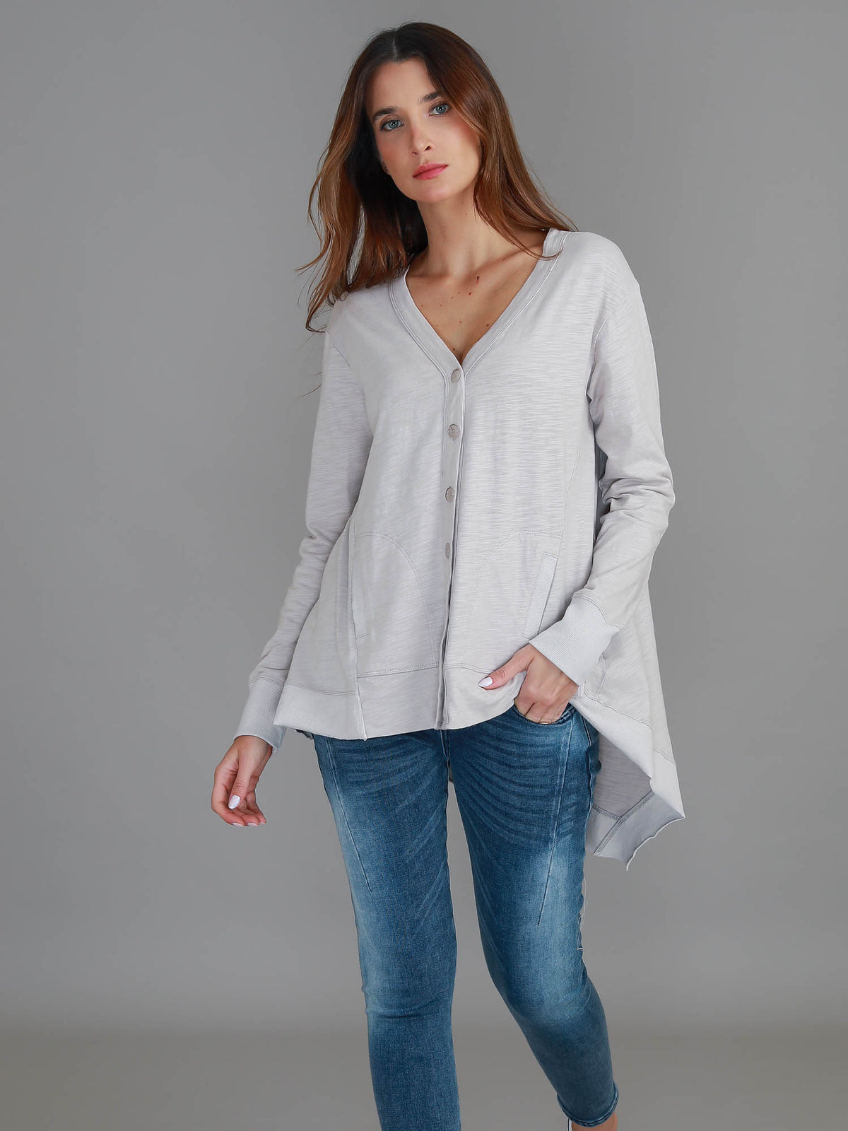 Weslie Long Sleeve Asymmetrical Cardigan