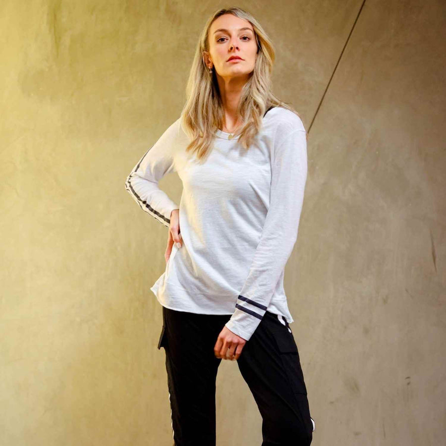 Geneva Stripes Long Sleeve T Shirt size guide