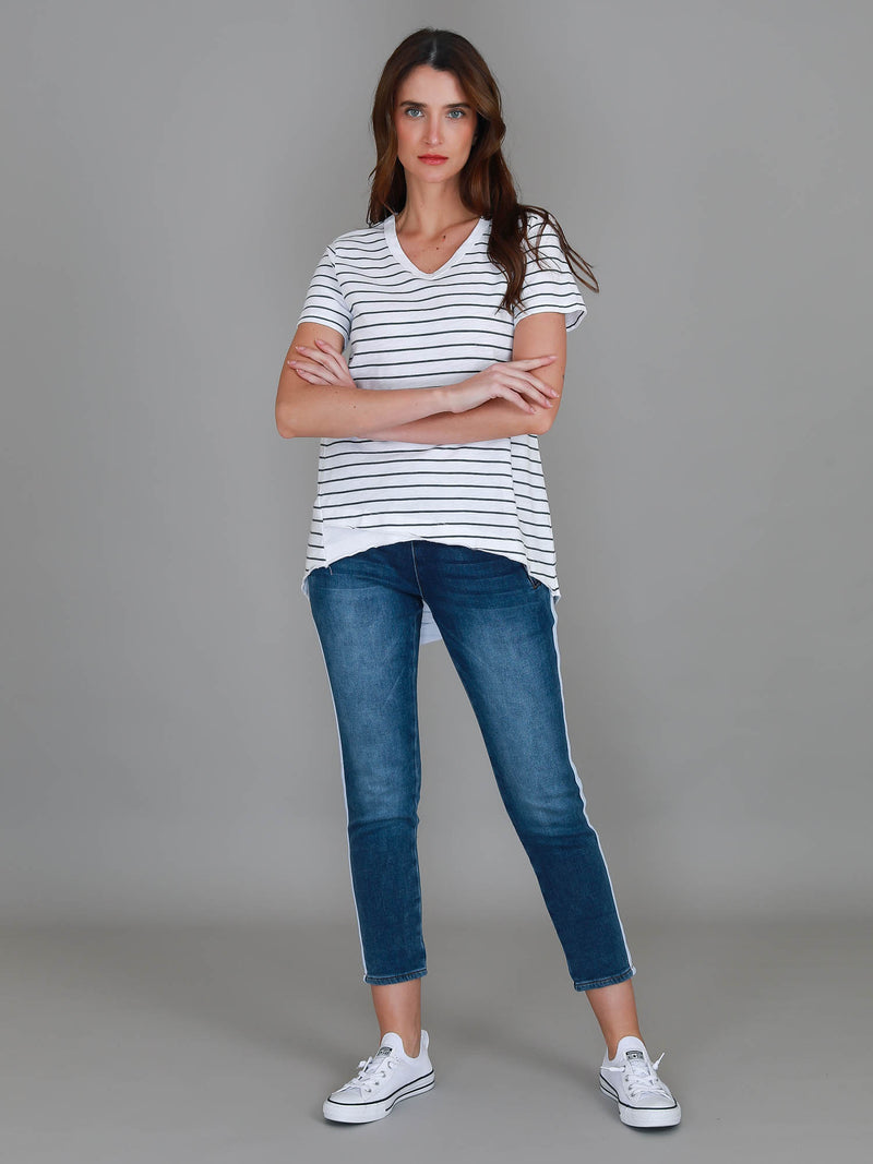 stripe v neck tee #color_stripe