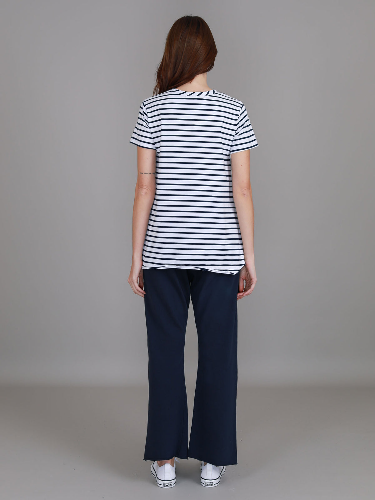 stripe v neck top women