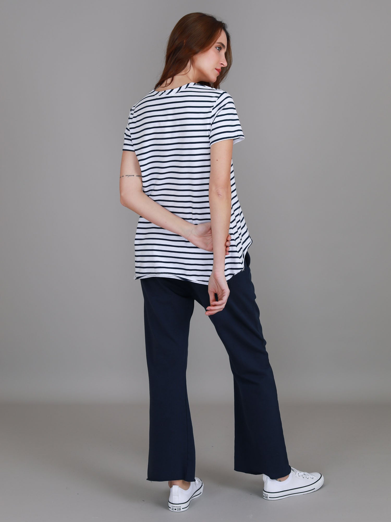 v neck tee #color_nautic stripe