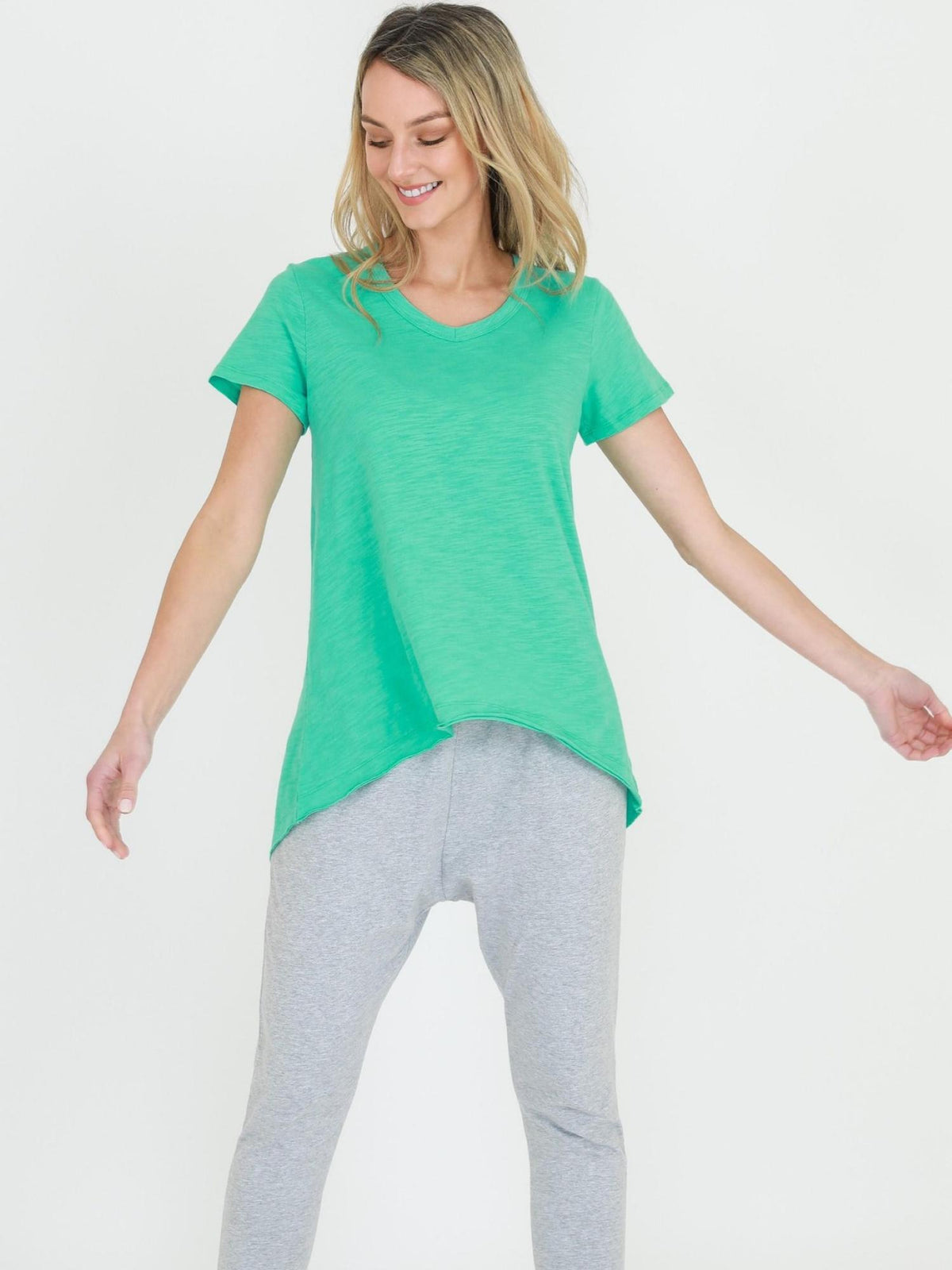 marine green v neck tee
