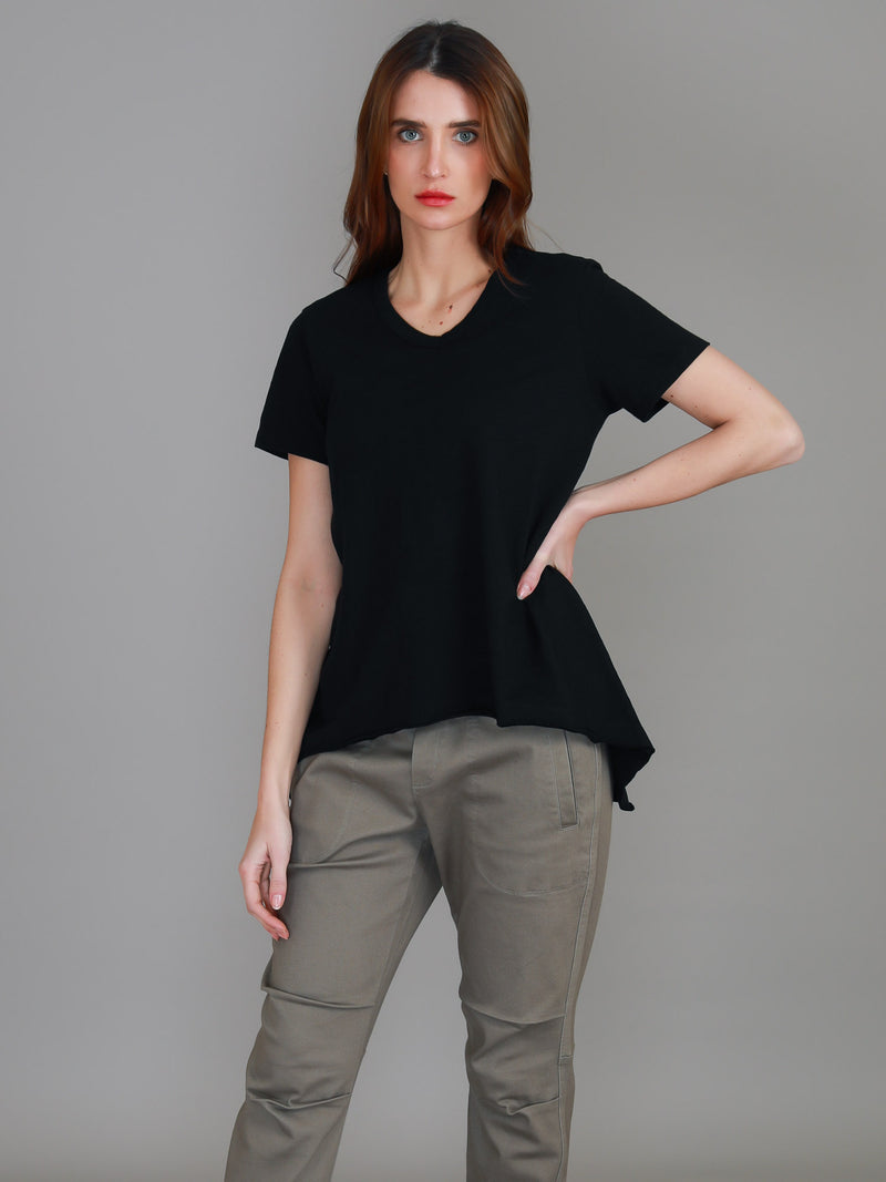 women's vneck tshirt #color_black