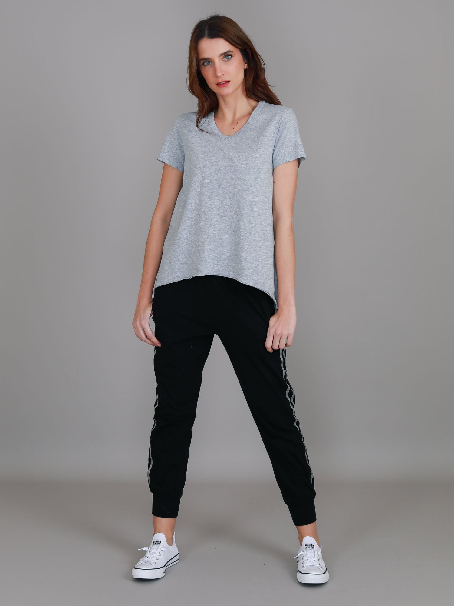 ladies neck t shirt #color_grey marle