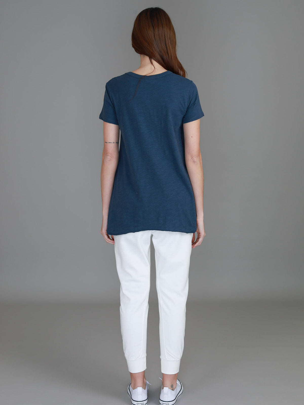 indigo v neck top women