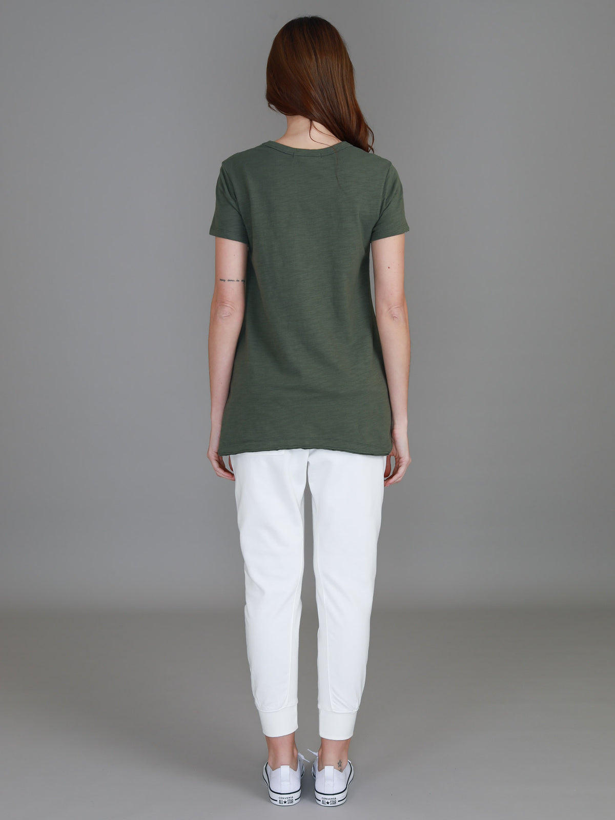 khaki v neck top women