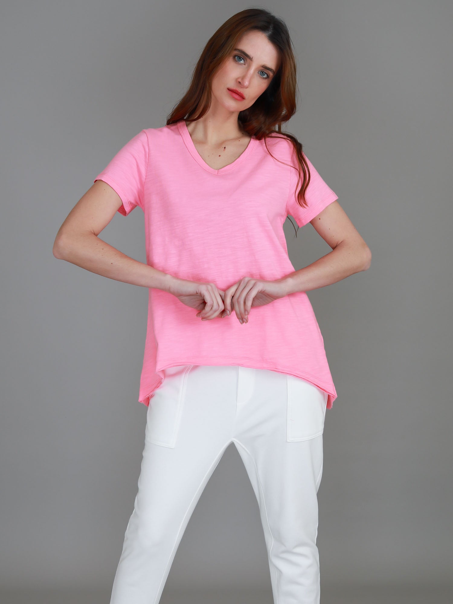 v neck shirt #color_vintage pink