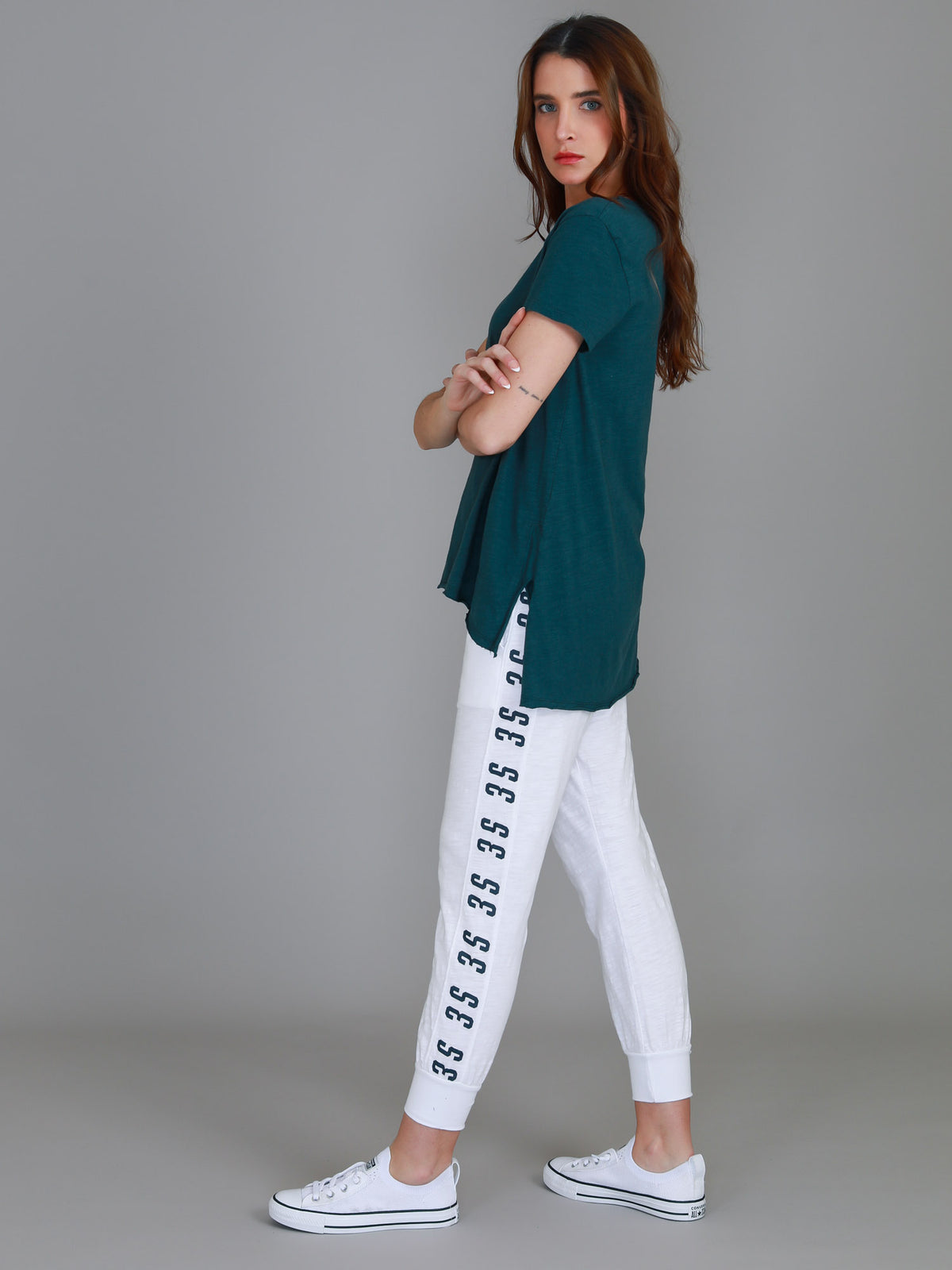green high low tee