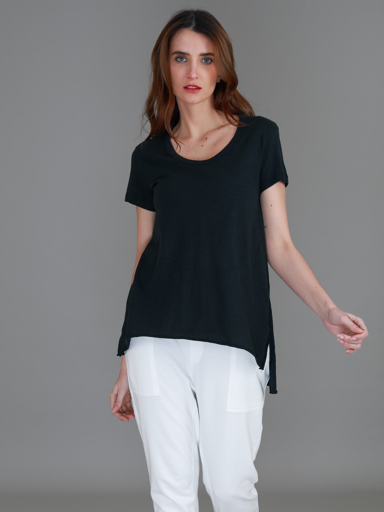 scoop neck top #color_black